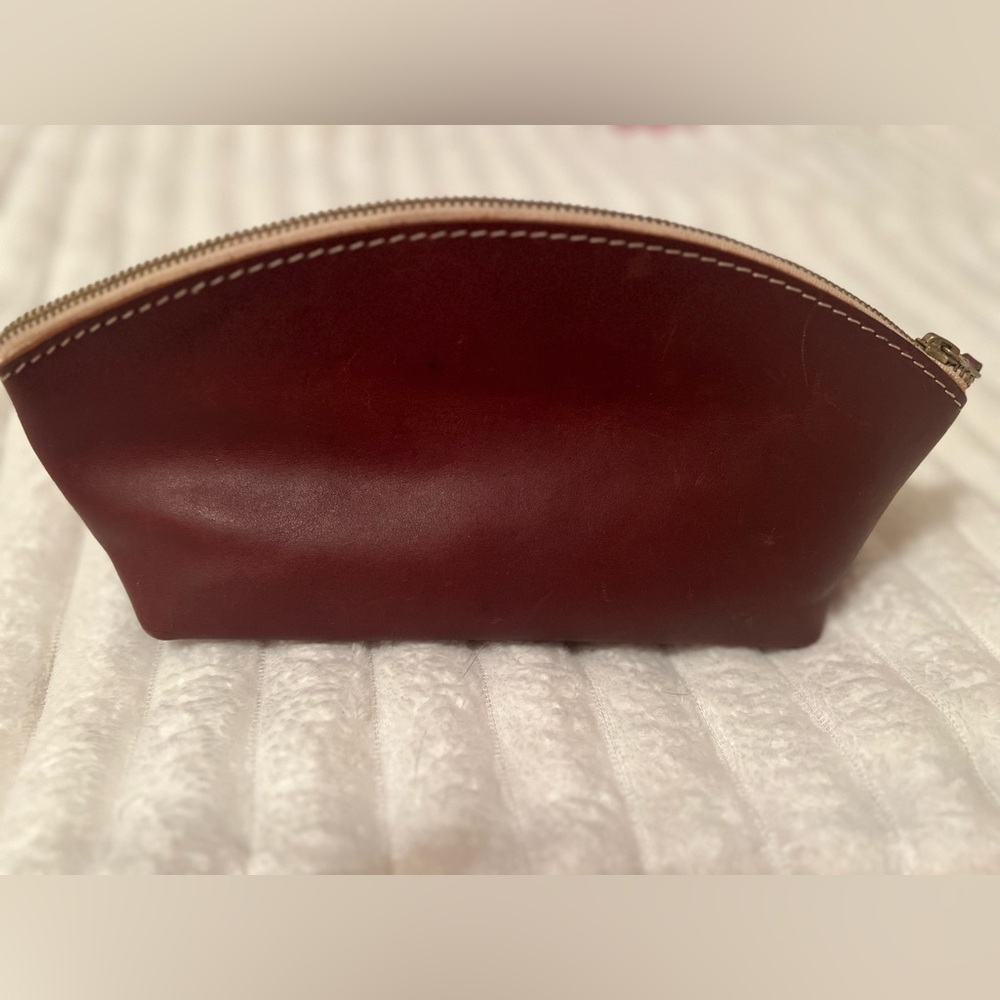 Portland Leather Cognac Total Eclipse Makeup Bag